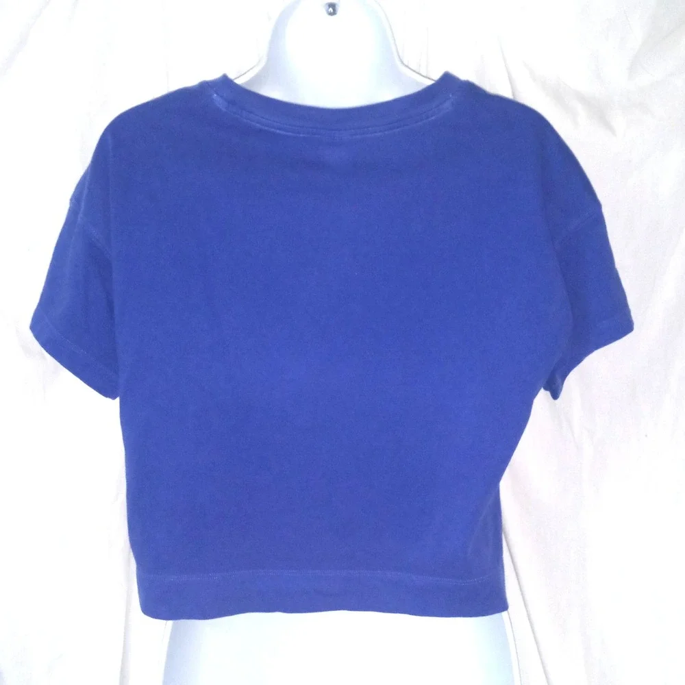 Old Navy Keeping Love Alive Graphic Cropped Tee T-Shirt Blue Girls Size XL 14-16